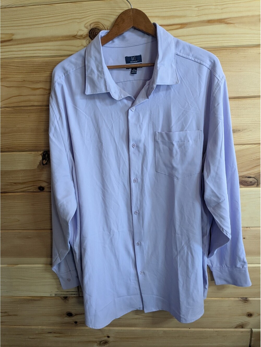 George Performance Mens Dress Shirt 3XL Big & Tall Modern Fit Purple